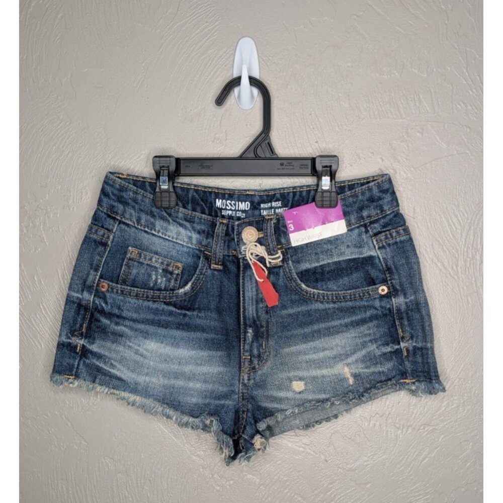 NEW Mossimo Juniors 3 High Rise Cut Off Short Shorts Cotton